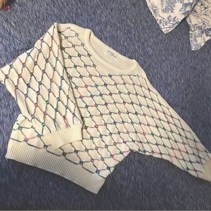 Designer originals dolman sleeve sweater with multicolor texture vintage